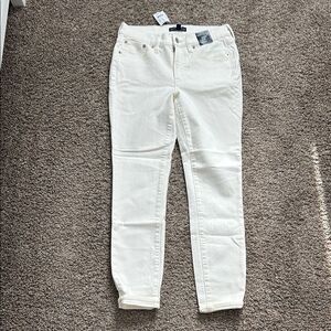 NEW J. Crew Mercantile 8” Midrise Skinny Jean in White Denim Size 27
